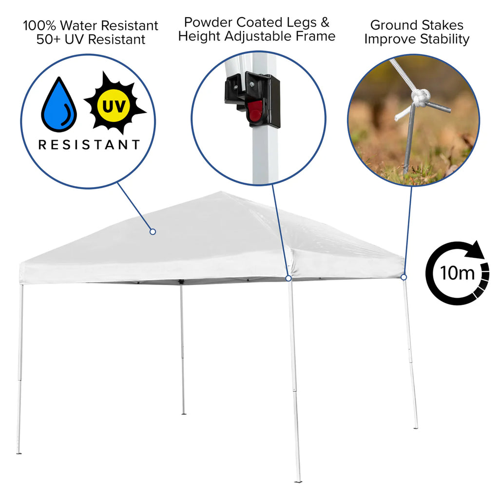 10'x10' Outdoor Pop Up Event Slanted Leg Canopy Tent with Carry Bag