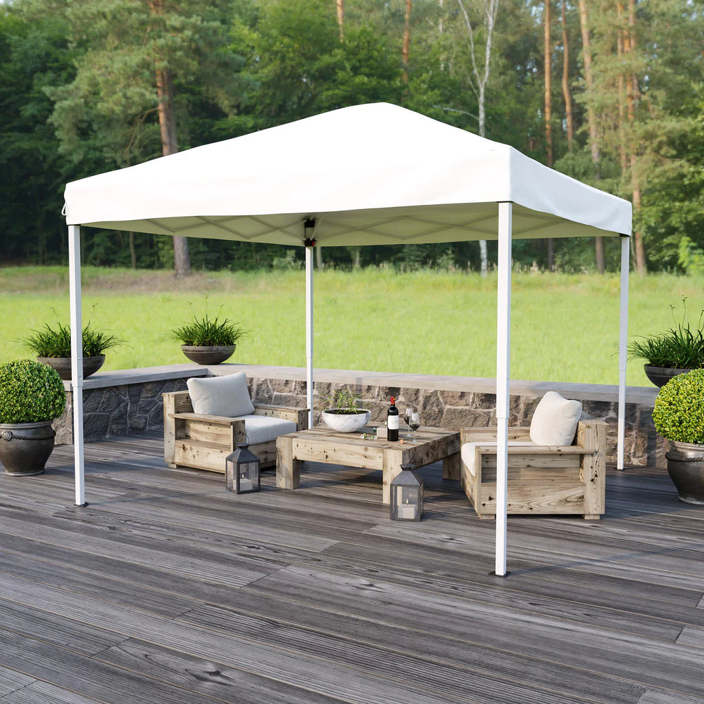 10'x10' Outdoor Pop Up Event Slanted Leg Canopy Tent with Carry Bag