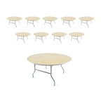 10 -60'' Round Heavy Duty Birchwood Folding Tables Bundle