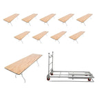 10 - 8' x 30'' Wood Folding Banquet Table and Banquet Table Cart Bundle Free Shipping