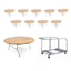 10 - 72" Wood Folding Table and Universal Table Cart Bundle