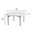 Titan Series 60'' Round Plastic Folding Table