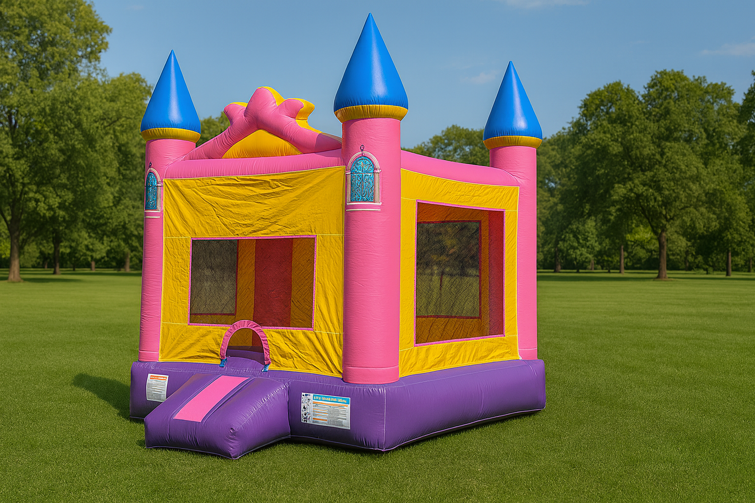 Inflatable Light-Commercial Pink Castle 13’x13′