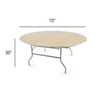 TitanPRO Heavy Duty Birchwood Folding Banquet Table - 72" Round