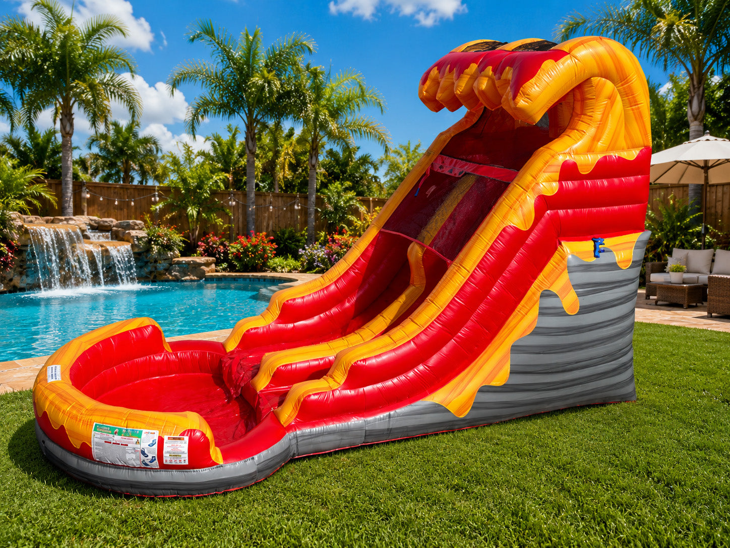14 FT Light-Commercial Volcano Water Slide