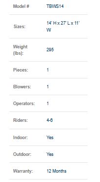 14 FT Tropical Blast Water Slide