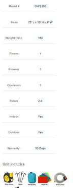 16 FT Light-Commercial Ocean Water Slide With Blower & accessories