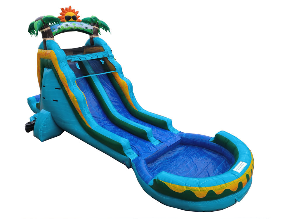 16 FT Dual Lane Back Loader Water Slide