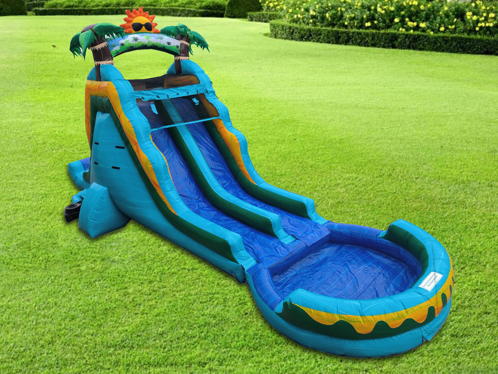 16 FT Dual Lane Back Loader Water Slide