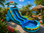 16 FT Dual Lane Back Loader Water Slide