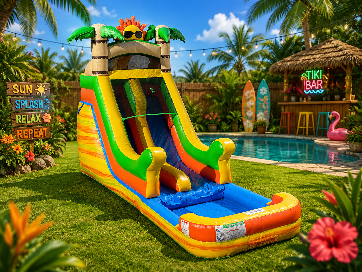 16 FT Light-Commercial Sunrise Water Slide