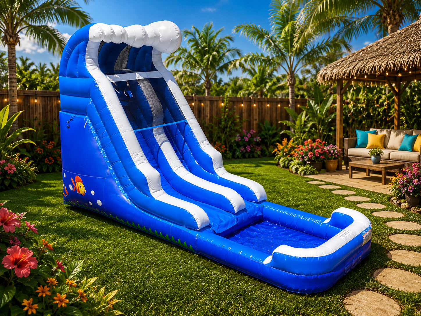 16 FT Light-Commercial Ocean Water Slide