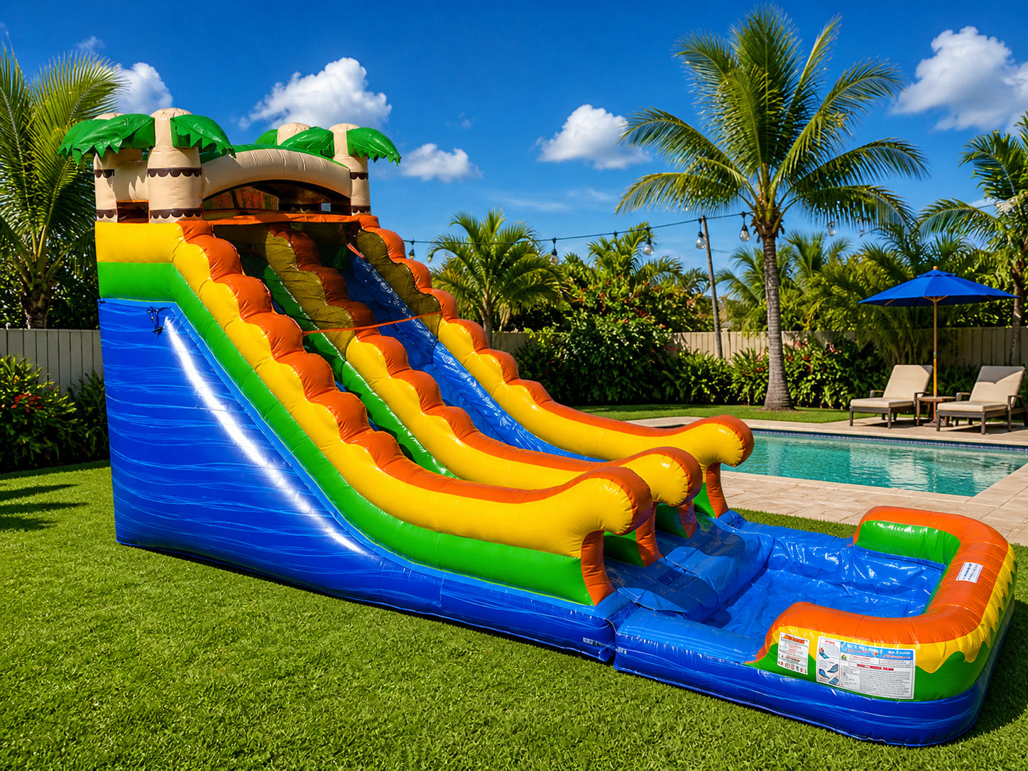 16 FT Tropical Wet and Dry Water Slide.