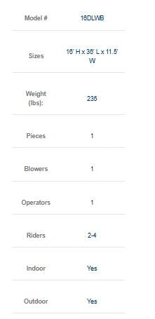 16 FT Dual Lane Back Loader Water Slide (15 oz vinyl)