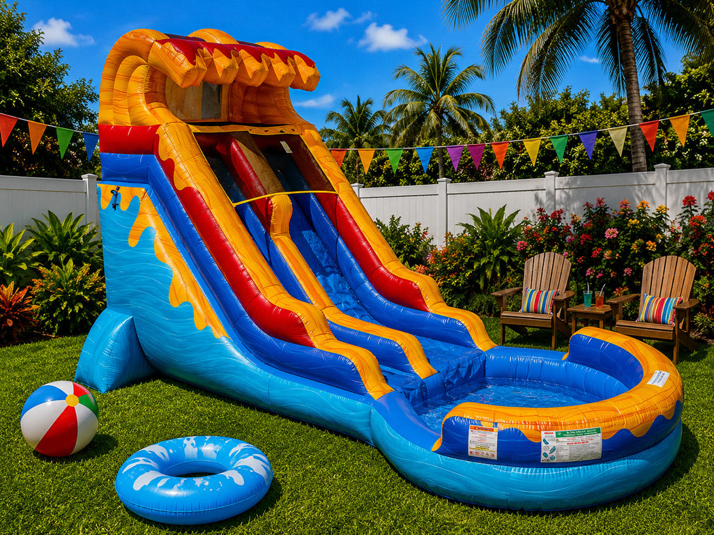 18 FT Light-Commercial Waves of Fun Water Slide
