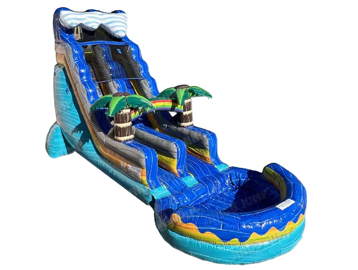 Tobogán de agua inflable húmedo y seco Jamaica Wave de 18 pies (incluye soplador)