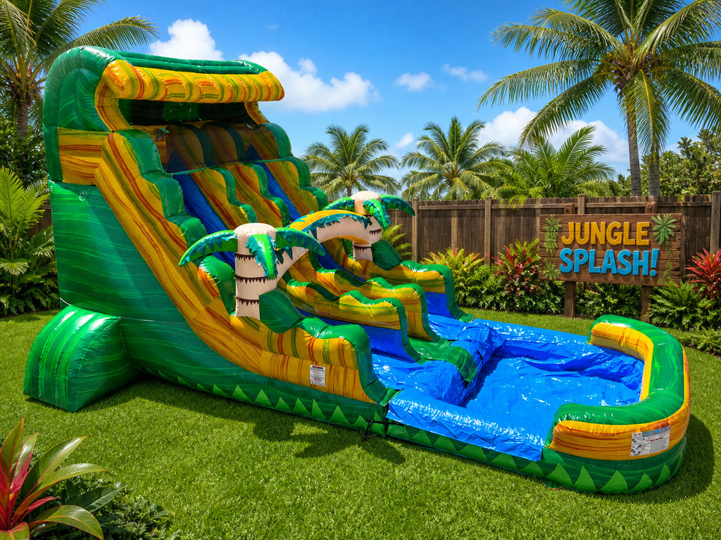 18 FT 2 Lane Tropical Wet-Dry Slide.