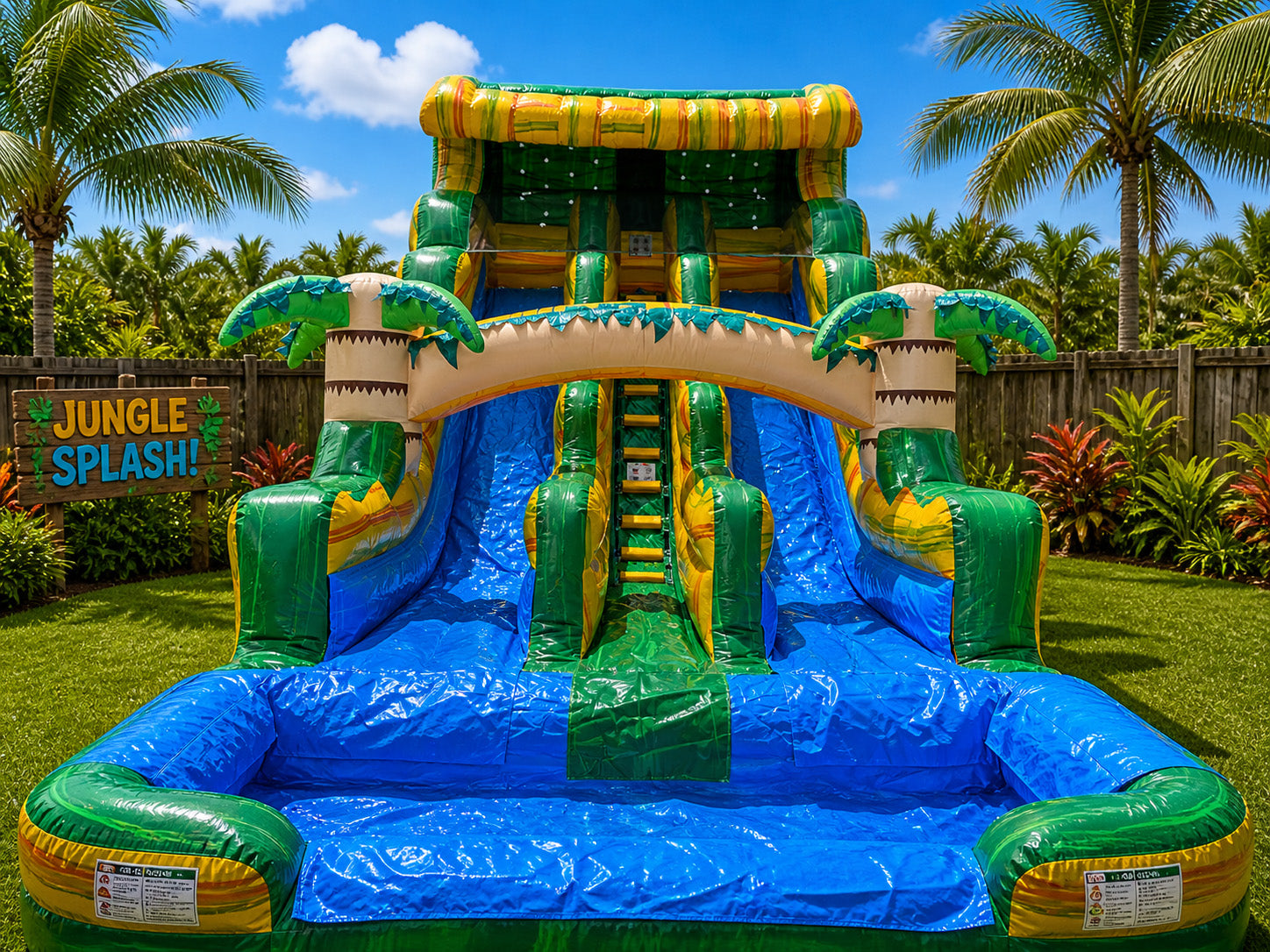 18 FT 2 Lane Tropical Wet-Dry Slide.