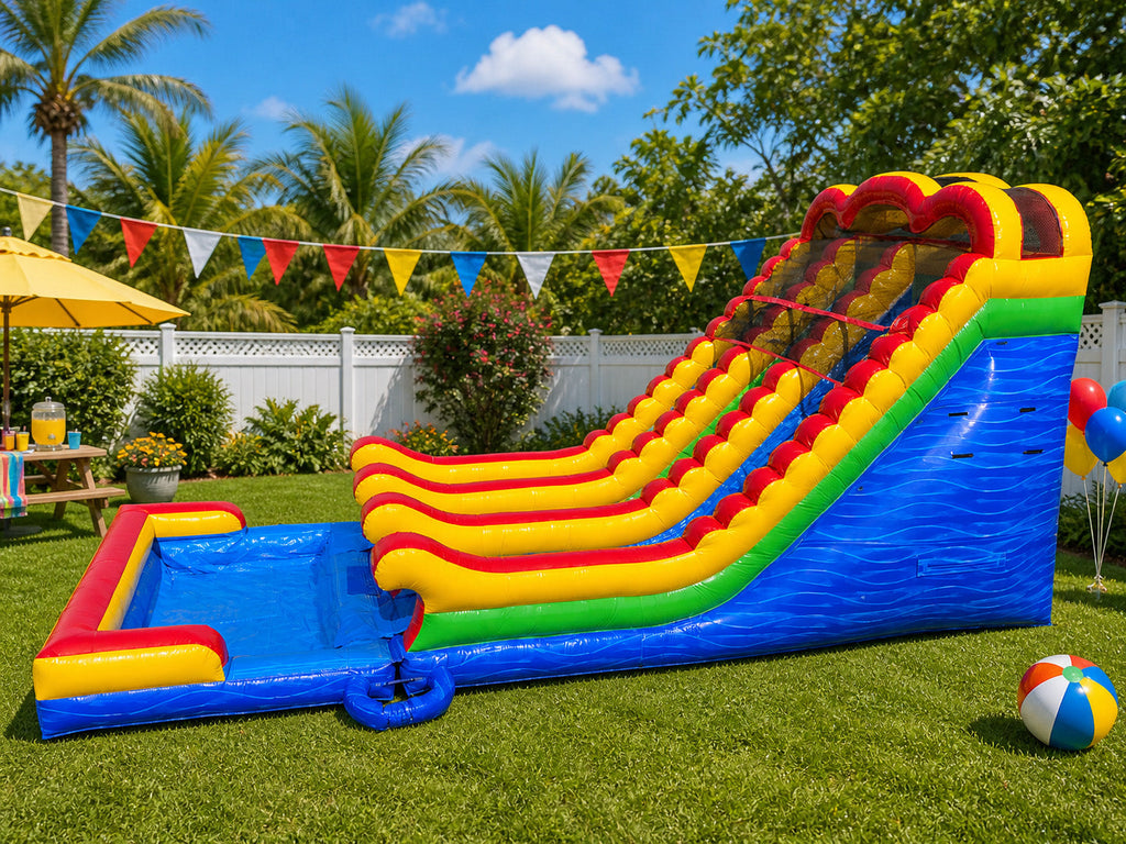 18 FT 2 Lane Unisex Wet-Dry Slide.