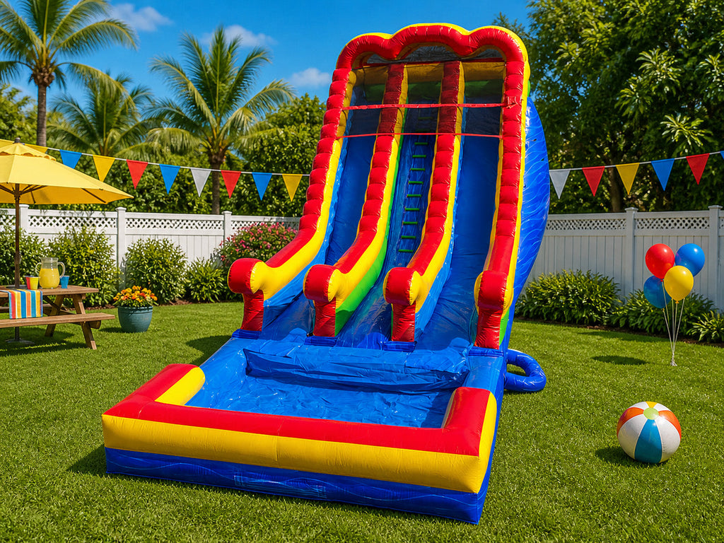 18 FT 2 Lane Unisex Wet-Dry Slide.