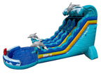 19 FT 2 Lane Dolphins Wave Water Slide.