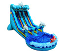 19 FT 2 Lane Dolphins Wave Water Slide.