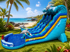 19 FT 2 Lane Dolphins Wave Water Slide.