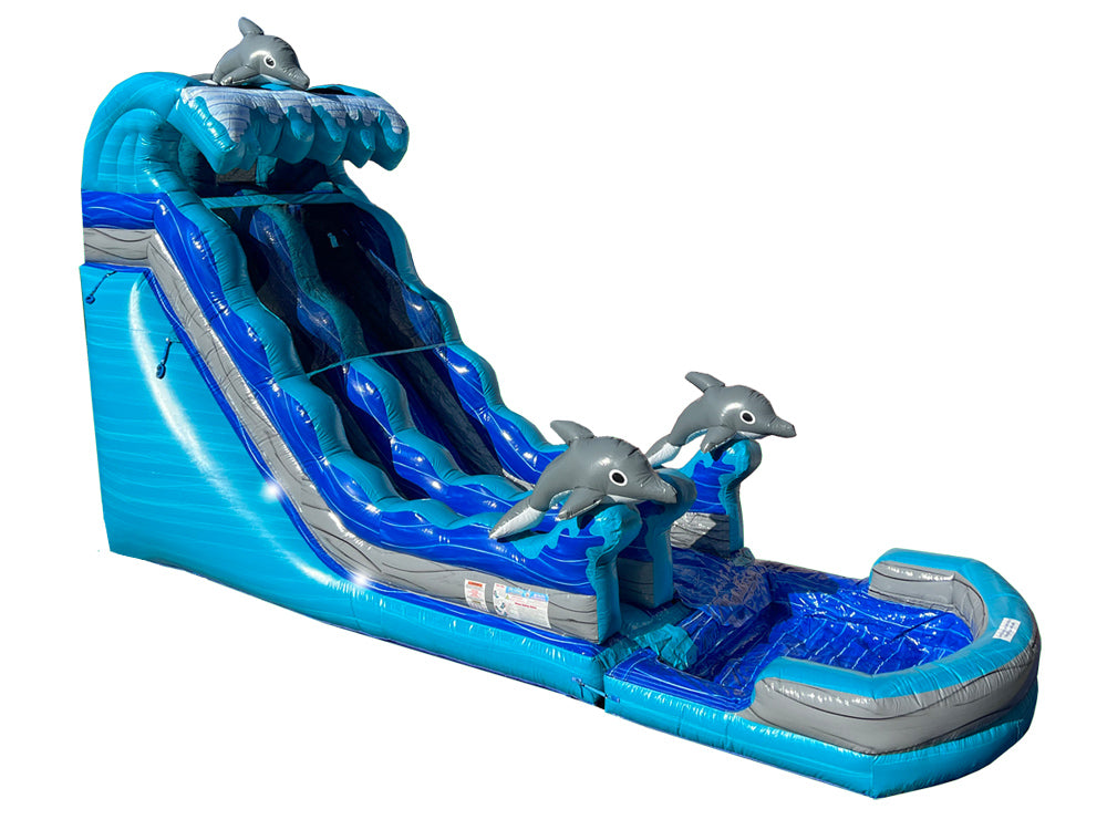 19 FT Dolphins Wave Water Slide. Main image
