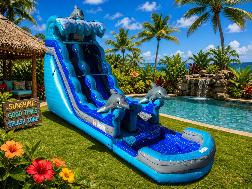 19 FT Dolphins Wave Water Slide.