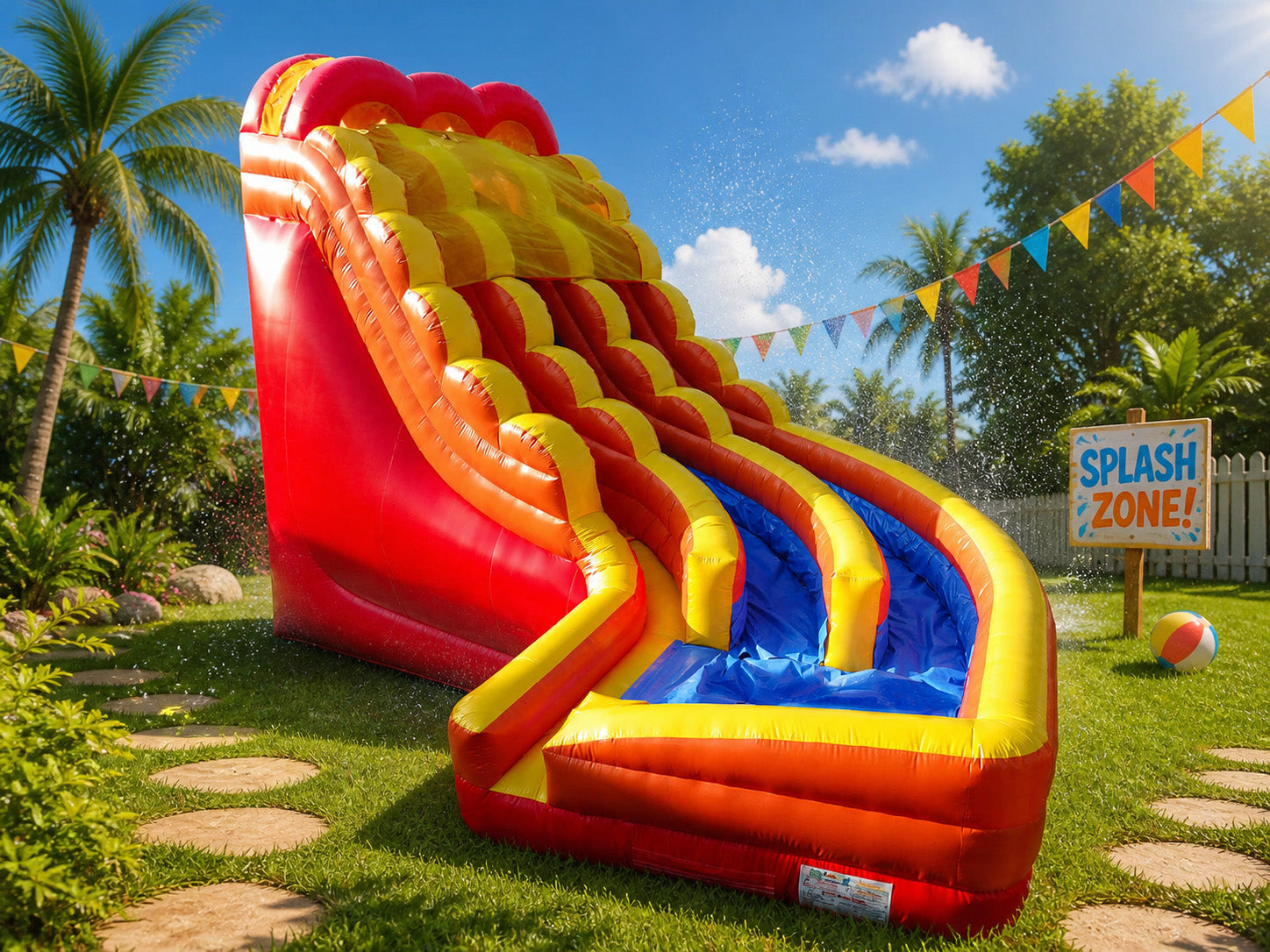 20 FT 2 Lane Curve Wet-Dry Slide.
