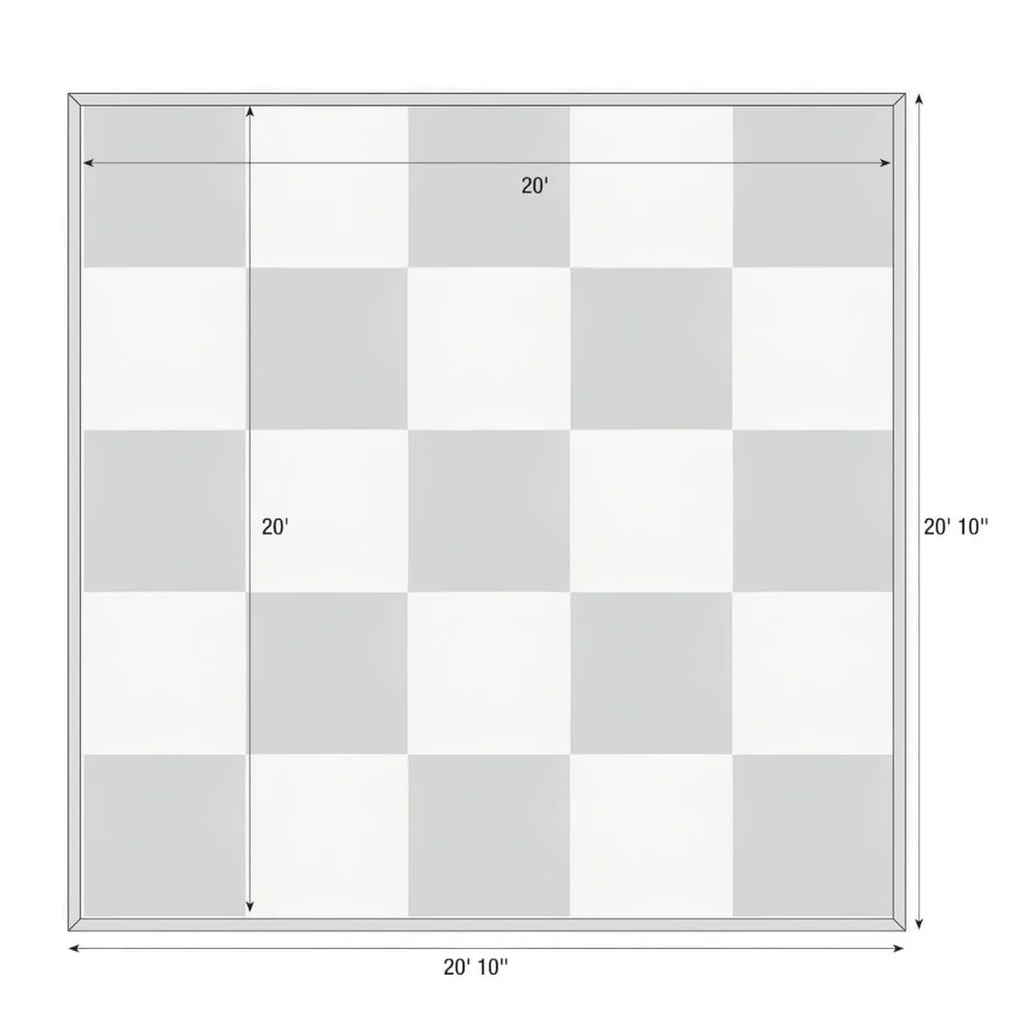 20' x 20' White Portable Dance Floor with Black Edge Trim
