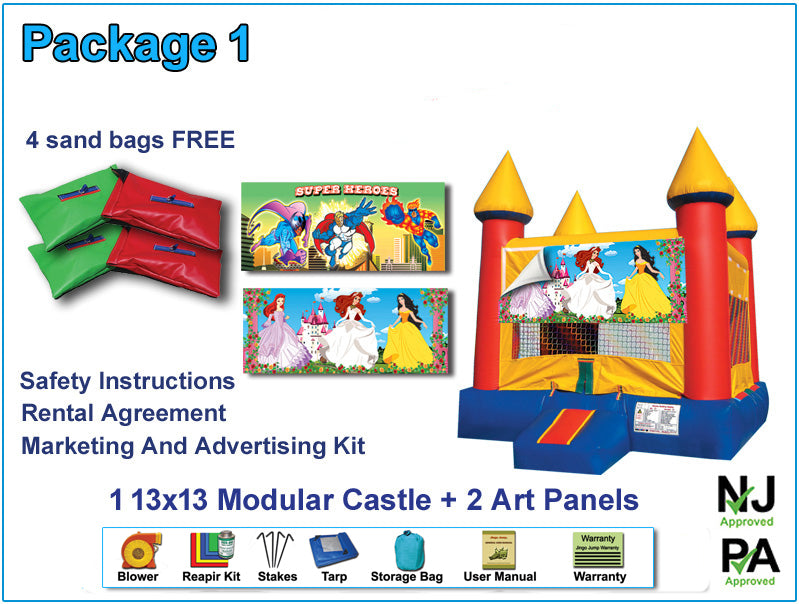 Package 1J – 13x13 Modular Castle Bounce House Package Main image