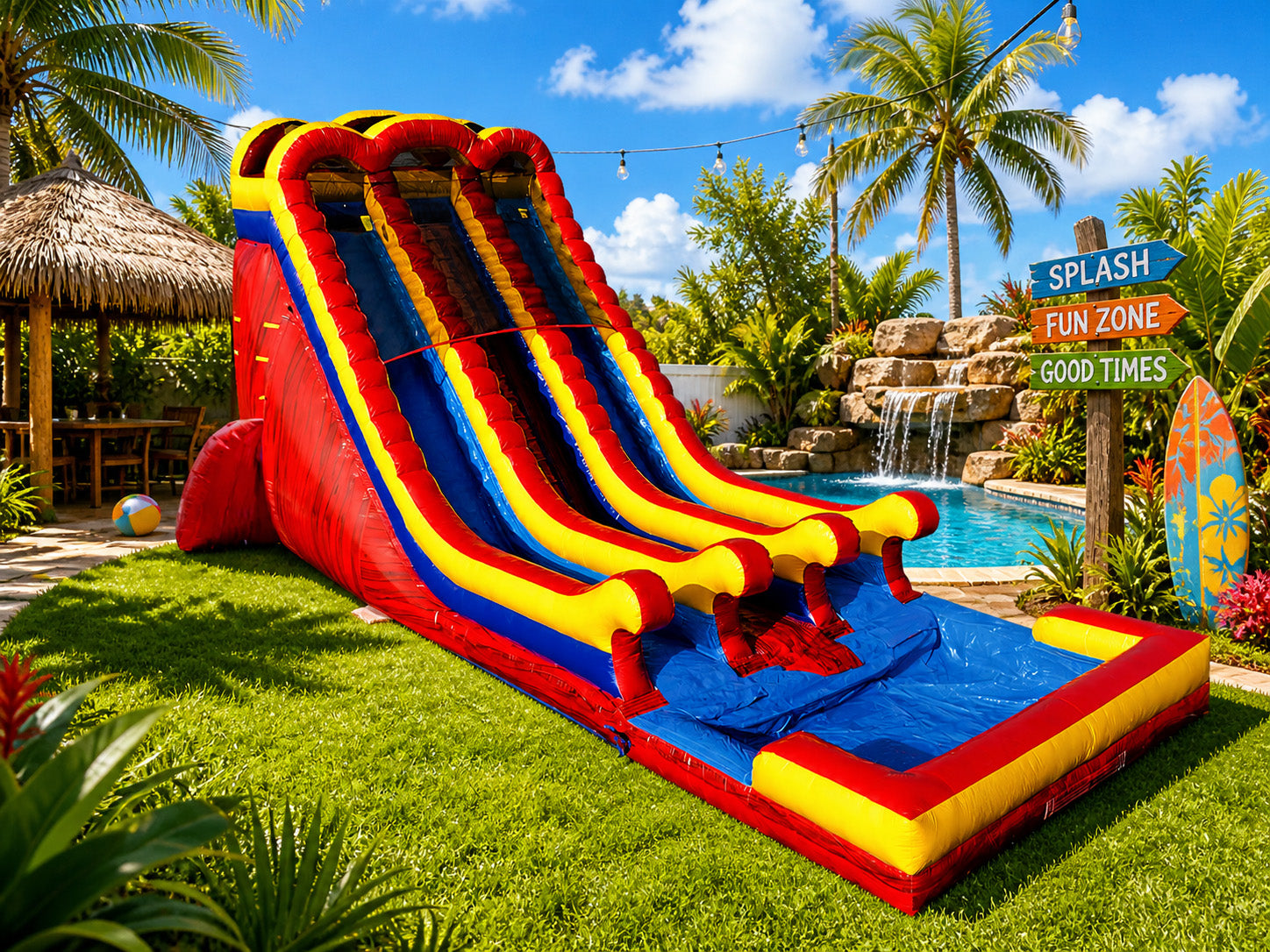 22 FT 2 Lane Unisex Wet-Dry Slide.