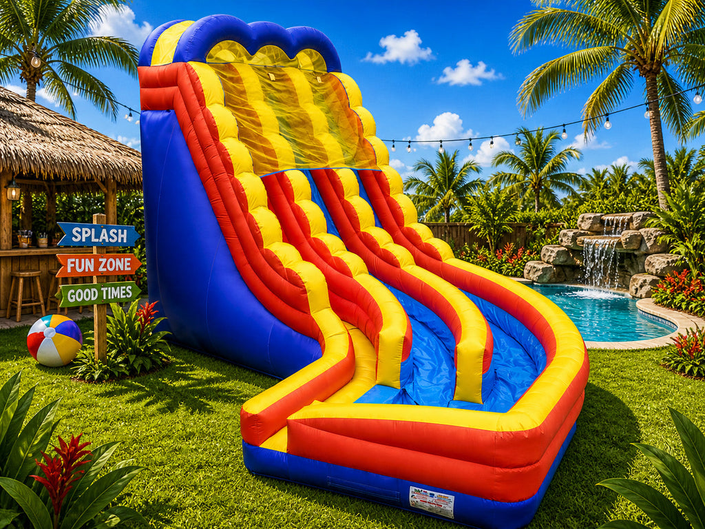 24 FT 2 Lane Curve Wet-Dry Slide.