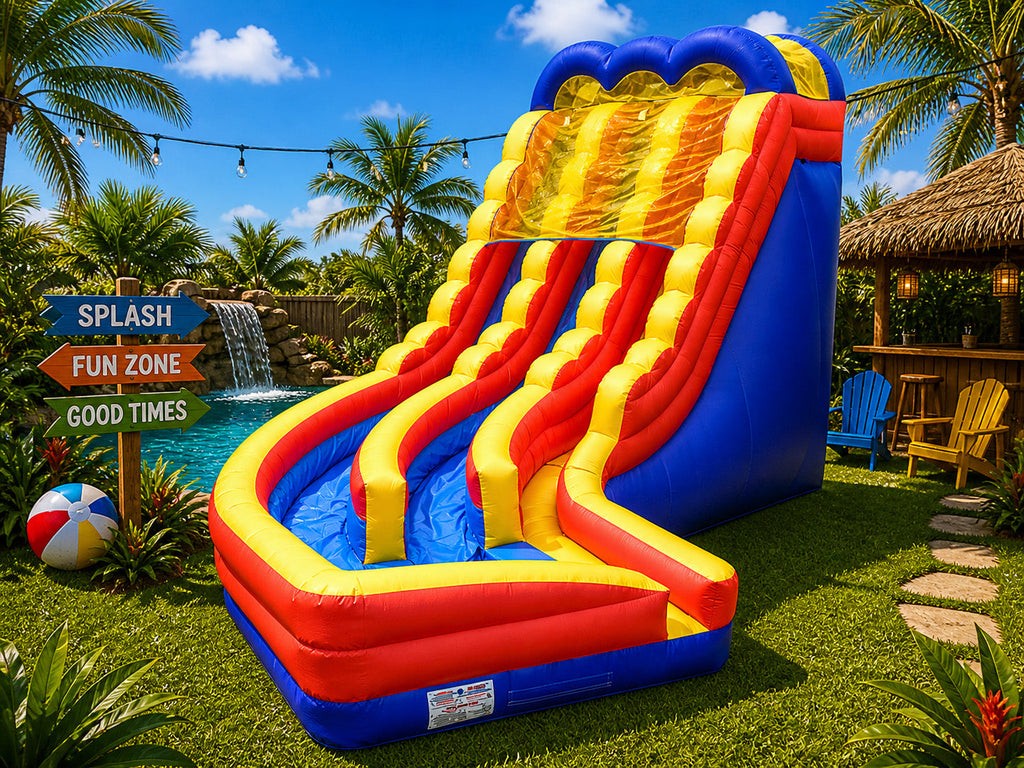 24 FT 2 Lane Curve Wet-Dry Slide.