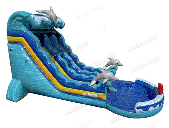 19 FT 2 Lane Dolphins Wave Water Slide (Wet and Dry ) Secondary image