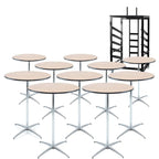 30'' Wooden Cocktail Table and Cart Bundle 10Pcs 1-Cocktail Table Dolly