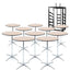 30'' Wooden Cocktail Table and Cart Bundle 10Pcs 1-Cocktail Table Dolly