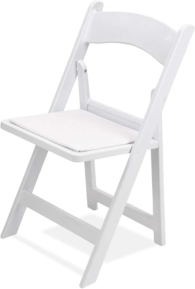 50 Pcs White Resin Folding Chairs Set Adult Size