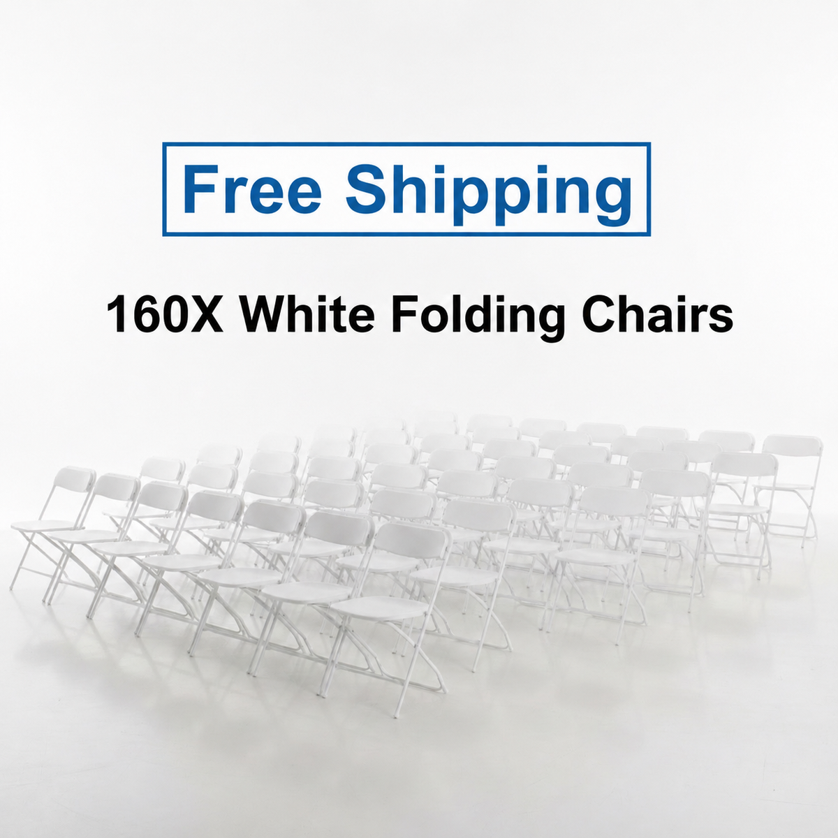 160 White Folding Chairs Bundle Heavy-Duty ON SALE! Main image