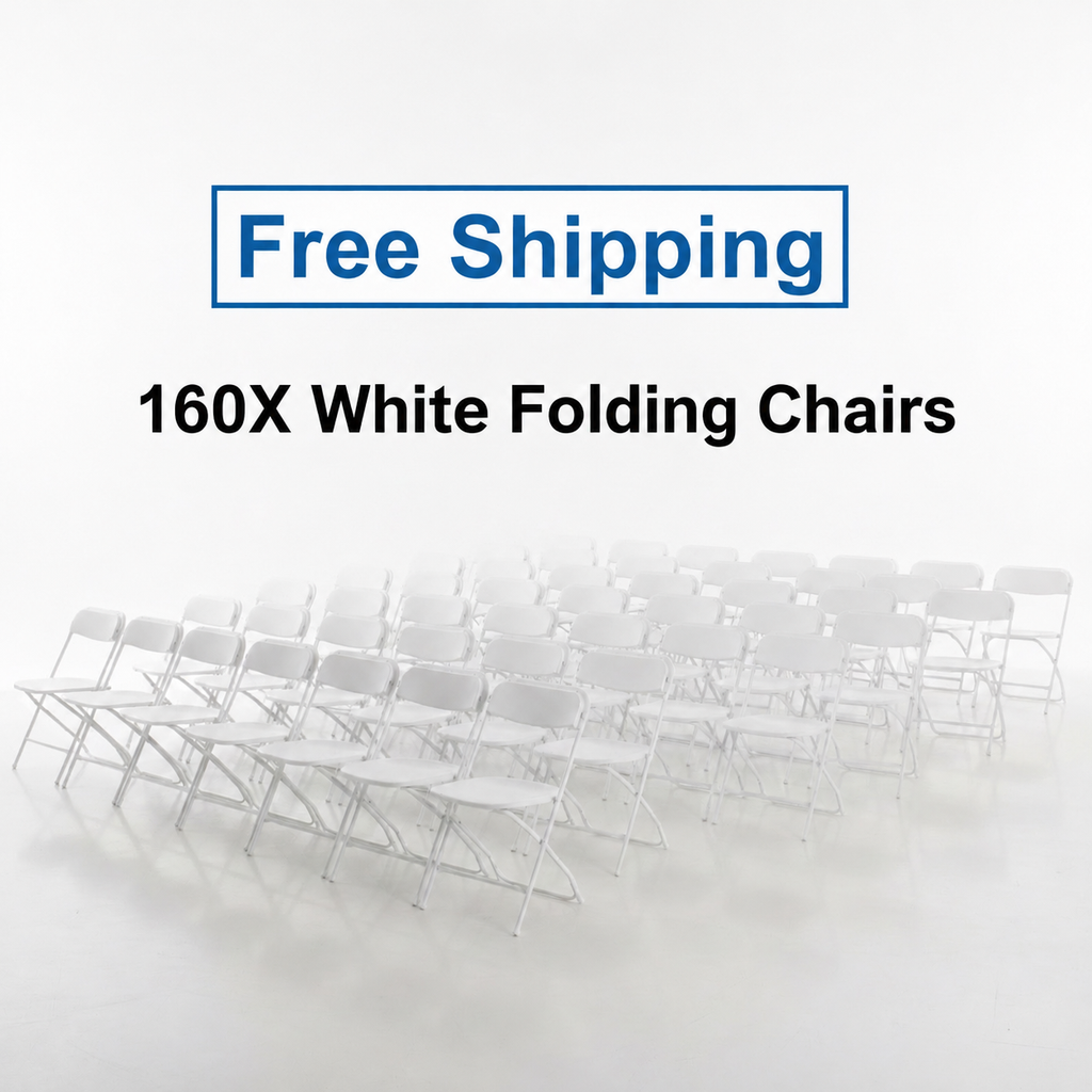 160 White Folding Chairs Bundle Heavy-Duty ON SALE!