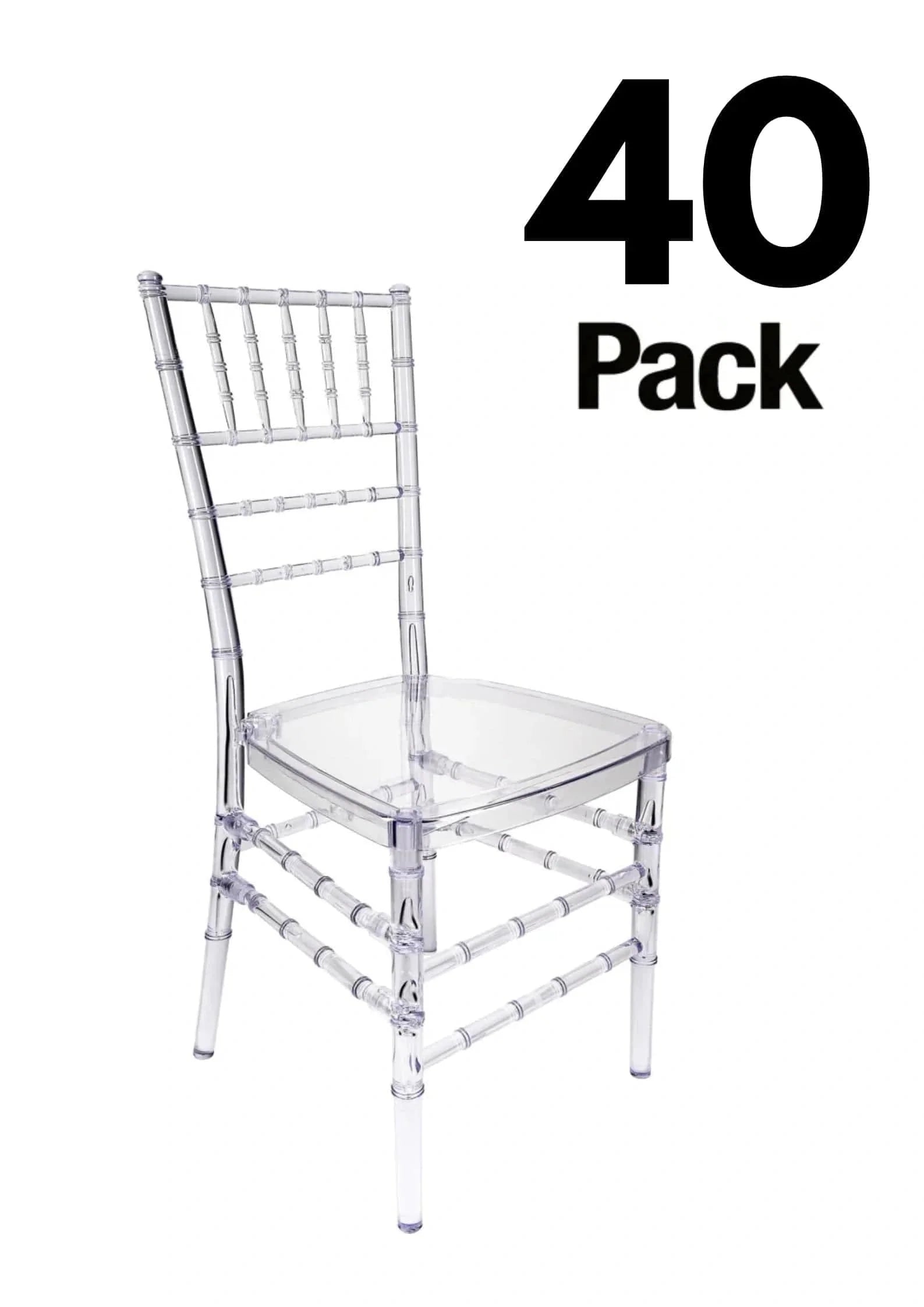 40 Chair Pack Clear Resin ProClear™ Chiavari Chair Free Shipping