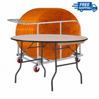 10 - 48'' Round European Plywood Folding Table and Universal Table Cart Bundle