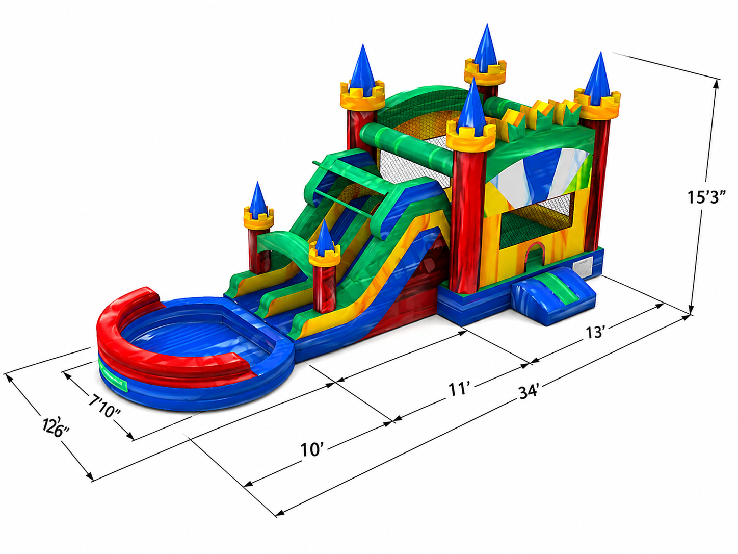 Dual Lane Tower Castle Combo Wet / Dry (15 oz Vinyl)