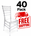 40 Chair Pack Clear Resin ProClear™ Chiavari Chair Free Shipping