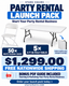 Party Rental Launch Pack Free Shipping