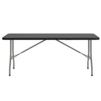 6-Foot Bi-Fold Black Plastic Folding Table
