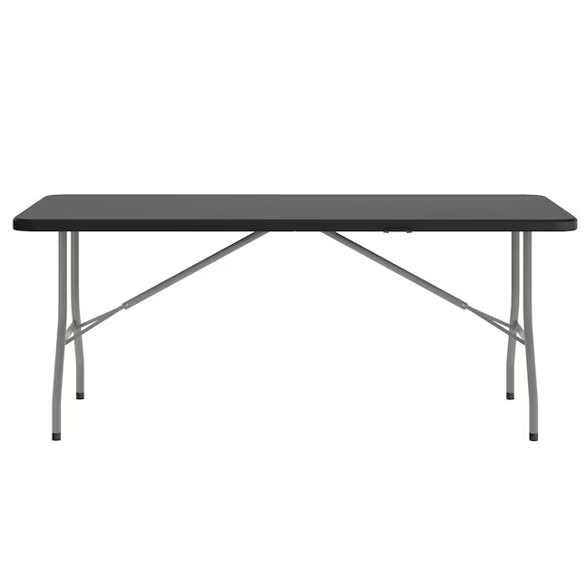 6-Foot Bi-Fold Black Plastic Folding Table
