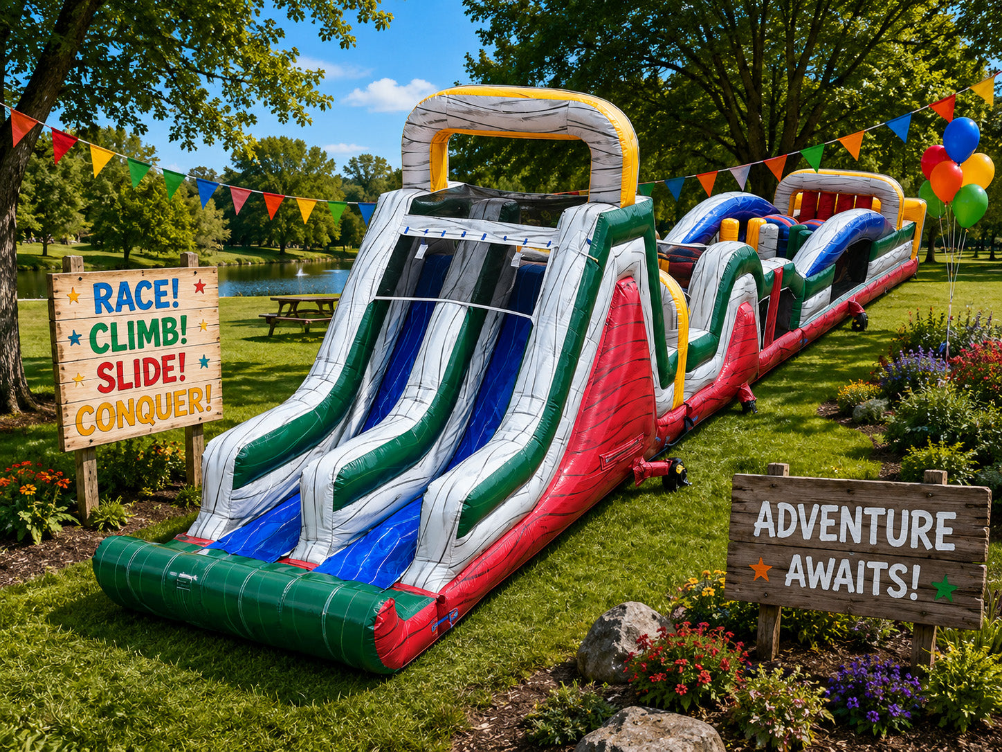 85FT Dual Lane Extreme Obstacle