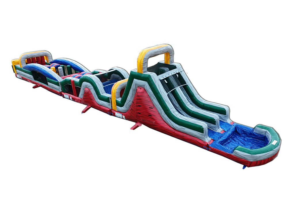 85 FT Dual Lane Extreme Obstacle Course Wet & Dry